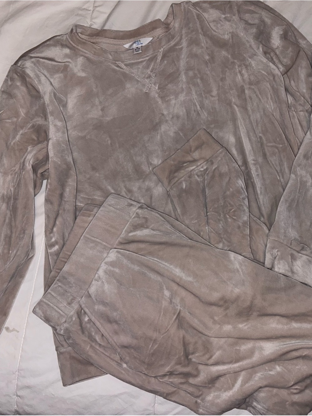 Cozy Neutral Plush Loungewear Set - Taupe